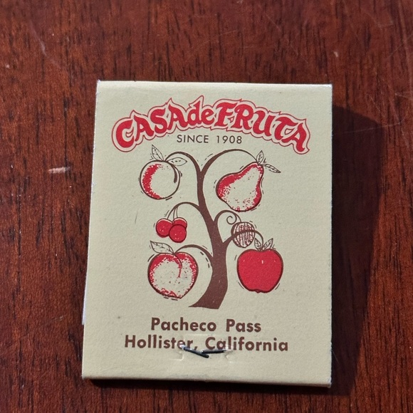 Vintage Matchbook Casa de Fruta Pacheco Pass Hollister California Fruit Visit - Picture 5 of 10